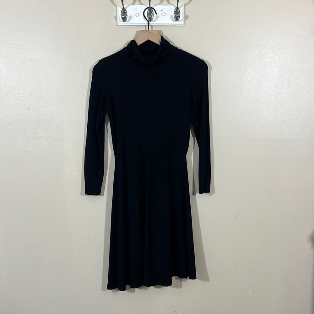 Women’s Seraphine black dress, long sleeve, size 8, knee length